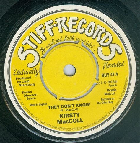 Kirsty MacColl - They Don't Know (1979, Short B' Title, Vinyl) | Discogs