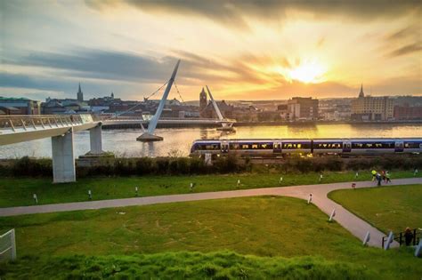 Peace Bridge Derry at Sunset Derry Photos Derry Prints - Etsy