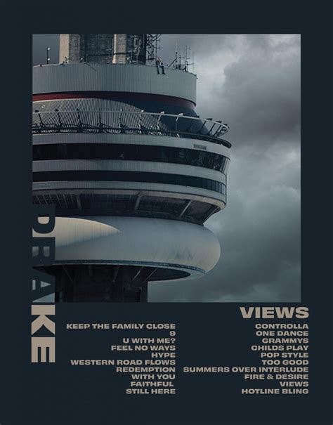 Views - Drake Album Poster – Poster | Canvas Wall Art Print - John Sneaker