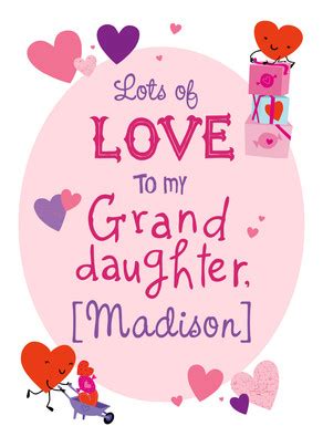 Granddaughter Valentine with Hearts Valentine's Day Card | Cardstore