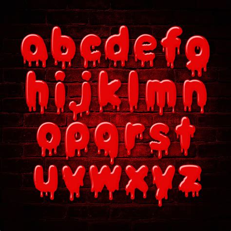 Spooky Alphabet With Blood Dripping Bloody Font Dripping Letters ...