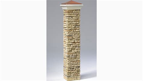 Stacked Faux Stone Post Covers by Deckorators - DeckAccent.com