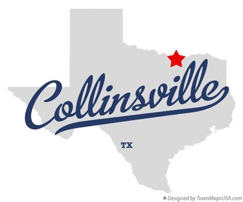 Map of Collinsville, TX, Texas