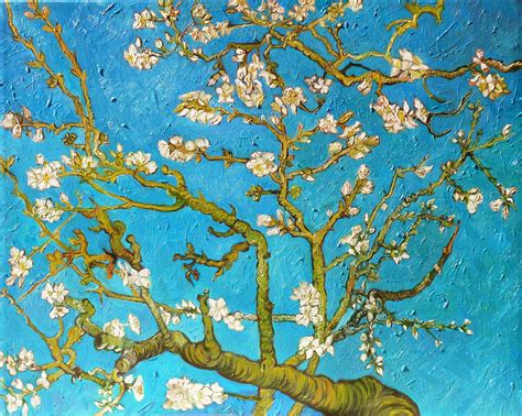 white cherry blossom canvas painting #branch #picture #painting #blue # ...