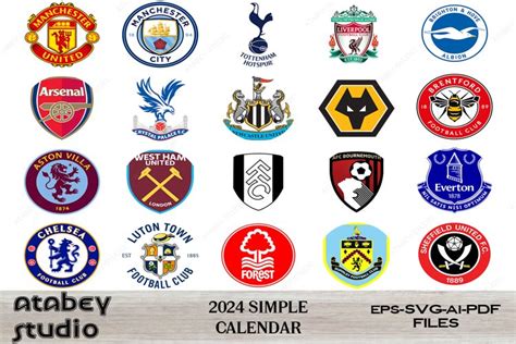 23/24 Premier League Team Logos / English Footbal Club Icons