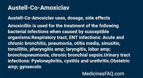 Austell-Co-Amoxiclav: Uses, Dosage, Side Effects, FAQ - MedicinesFAQ