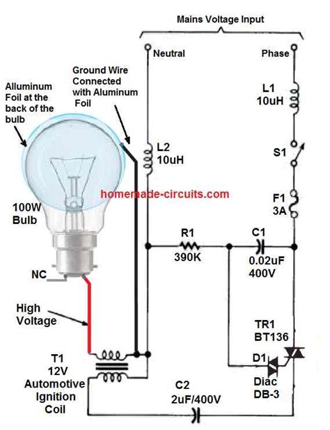 Simple Plasma Ball Circuit Diagram