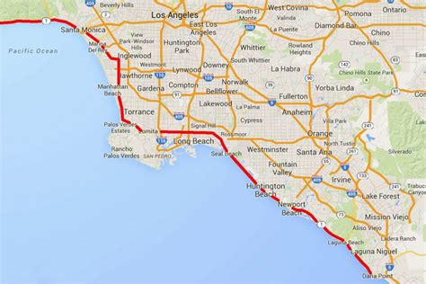 Route 1 California Road Trip Map Driving The Pacific Coast Highway ...