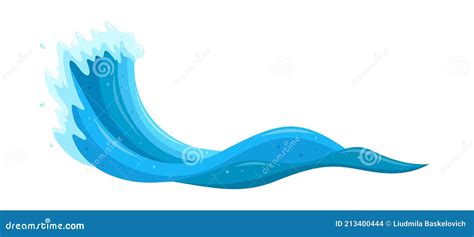 Tsunami Big Wave Icon, Cartoon Style Vector Illustration ...