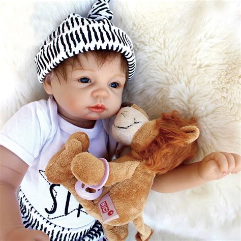 Reborn dolls 22"53cm silicone reborn baby boy dolls soft touch rooted ...