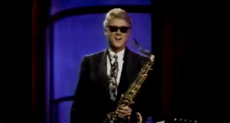 bill clinton saxophone GIF