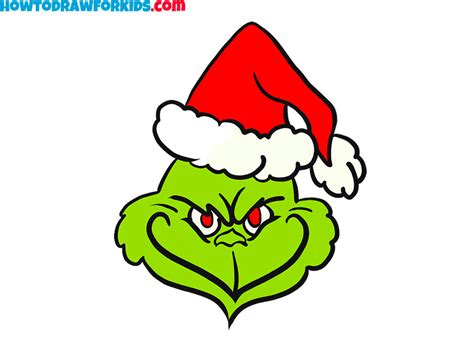 How to Draw Grinch Face - Easy Drawing Tutorial For Kids