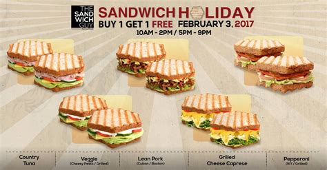 Manila Shopper: The Sandwich Guy Buy1 Get1 Anniversary Sandwich Holiday Promo: Feb 3 2017