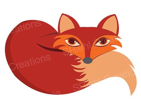 Sleeping Fox Clipart Fox Ears and Tail Commercial Use - Etsy | Fox ...