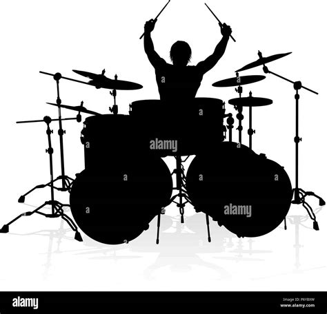 Musician Drummer Silhouette Stock Vector Image & Art - Alamy