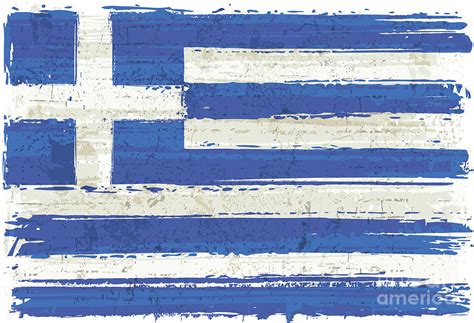 Flag Of Greece On Wall by Shanina