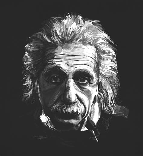 Albert Einstein Digital Portrait In Adobe Illustrator on Behance