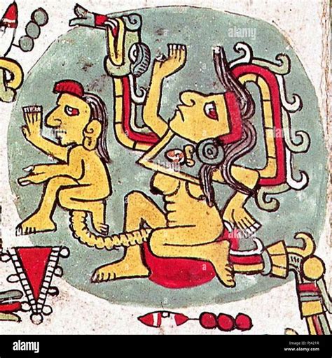 Aztec painting of a birth Stock Photo - Alamy