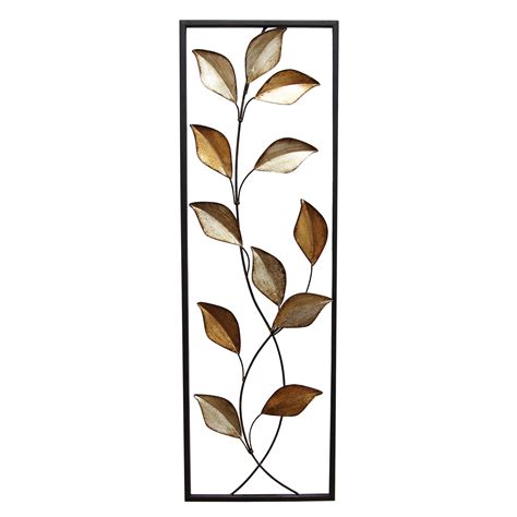 Helston Metallic Leaves Metal Panel Wall Decor - Walmart.com