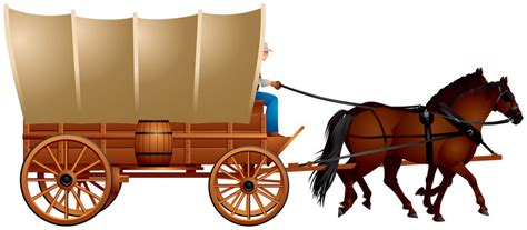 Horse And Covered Wagon Clipart Silhouette