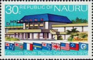 Stamp: New convention center (Nauru(15th Conference of the South ...