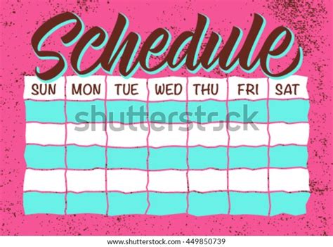 Schedule Calligraphy Handwritten Word Table Background Stock Vector (Royalty Free) 449850739 ...