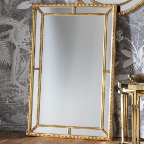 Frankie Rectangle Mirror Gold | Gold Wall Mirror | Classic Mirror