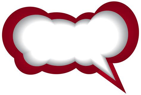 Speech Bubble Red White PNG Clip Art Image | Gallery Yopriceville - High-Quality Free Images and ...