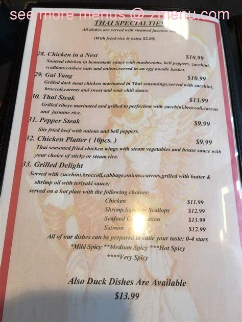 Online Menu of Ten Ten Thai Restaurant, North Wilkesboro, North Carolina, 28659 - Zmenu