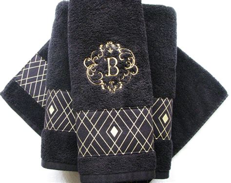 Black Gold Towels custom towels black bathroom black