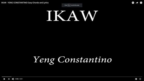 IKAW - YENG CONSTANTINO Easy Chords and Lyrics - YouTube