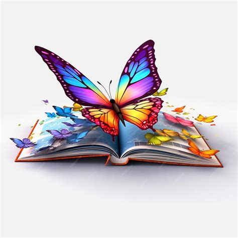 Premium Photo | An illustration of a book with a butterfly flying out ...