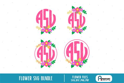 flower monogram,flower monogram svg,flower svg,flower (67387) | Monograms | Design Bundles