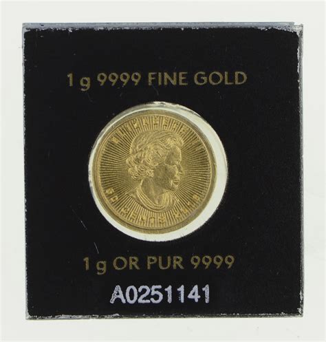 Gold Coin! - Royal Canadian Mint 1g PUR 9999 Fine Gold | Property Room