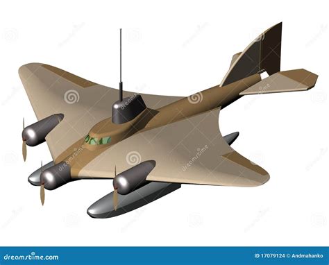 Flying Submarine. Exterior. Stock Illustration - Illustration of diving ...