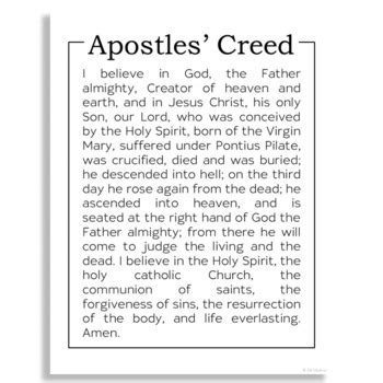 APOSTLES' CREED Catholic Prayer Poster | Catholic Church Bulletin Board Poster