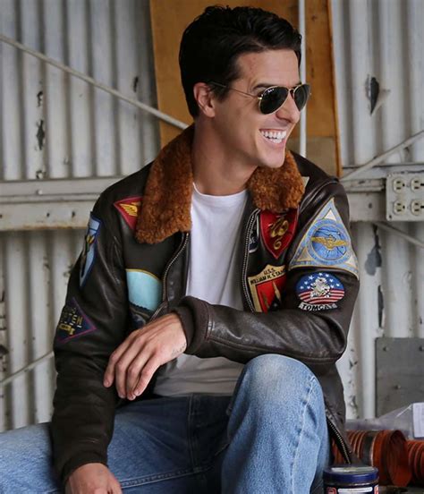 Maverick Tom Cruise Top Gun Leather Jacket with Patches - Jackets Masters