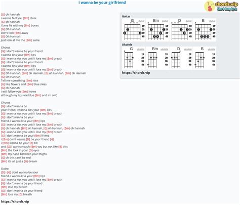 Hợp âm: i wanna be your girlfriend - cảm âm, tab guitar, ukulele - lời ...