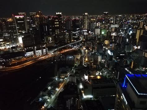 Night Skyline in Osaka, Japan Stock Image - Image of osaka, lights ...