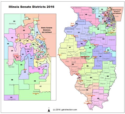 Map of Illinois Senate Districts 2016