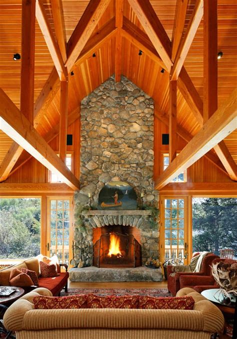 47 Extremely cozy and rustic cabin style living rooms