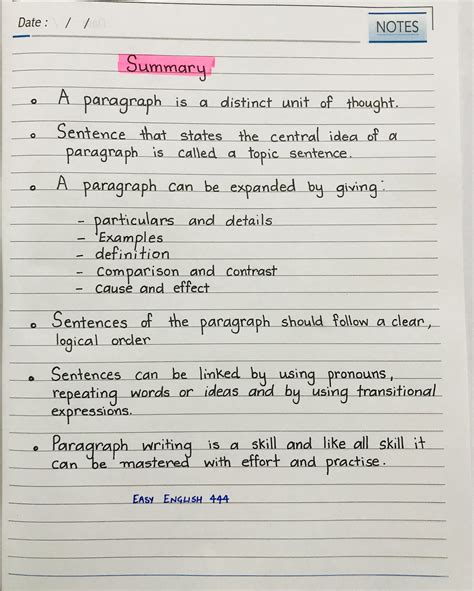 Paragraph summary #english #grammar #englishlanguage | English writing skills, English ...