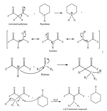 The Knoevenagel reaction is a carbonyl condensation reaction of an ...