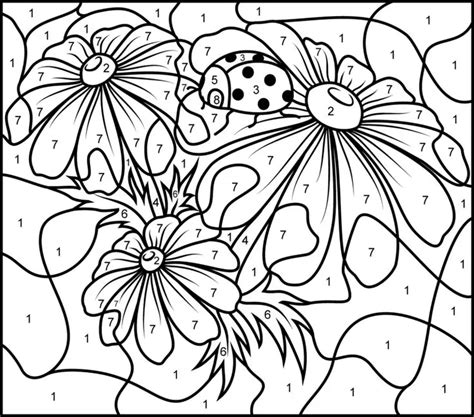 8 Flower Color By Number Worksheets - Kitty Baby Love