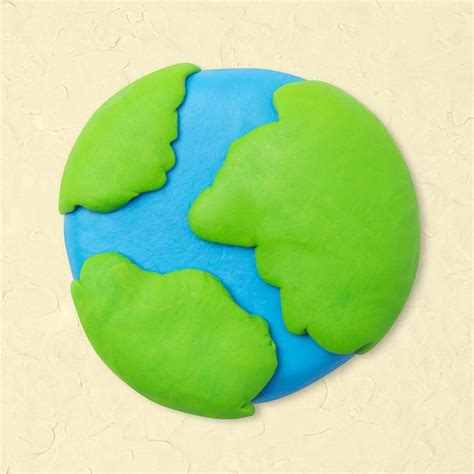 Earth clay icon psd cute DIY environment creative craft graphic | free ...