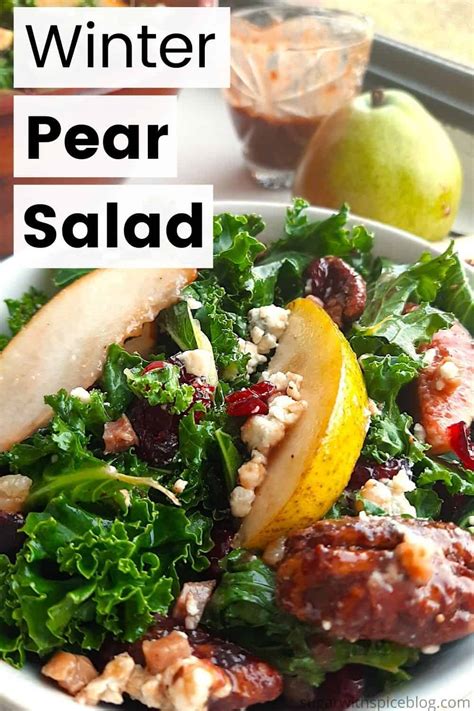 Winter Pear Salad with Cranberry Balsamic Dressing - Sugar and Spice