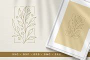 Flower in rectangular frame line art | Photoshop Graphics ~ Creative Market