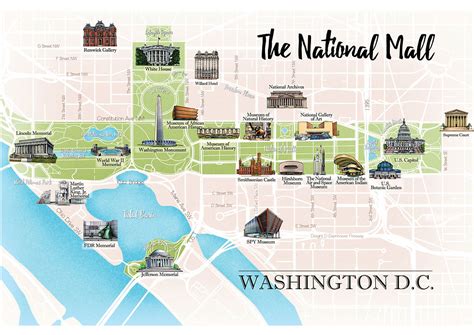 National Mall Washington DC Map | Color Our Town