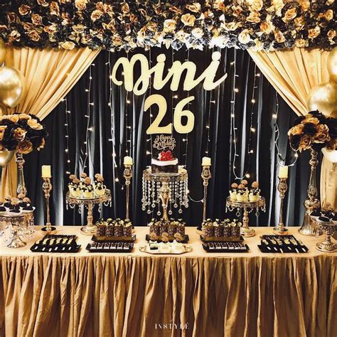 InStylé on Instagram: “The classic black & gold dessert table 🖤 — Venue @chemistreecafe Decor ...