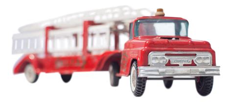 Red Hook and Ladder Vintage Toy Fire Truck Facing Front Right Photograph | Chairish